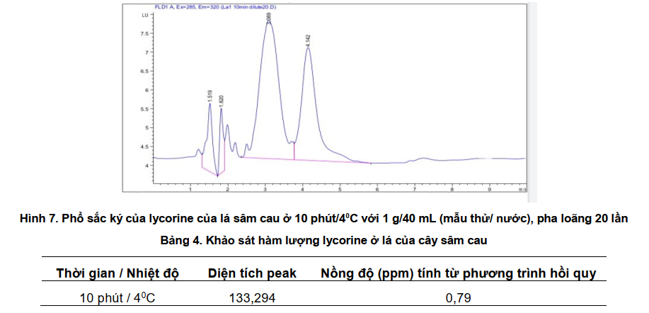 Nghiên cứu hàm lượng Lycorine của cây sâm cau Curculigo orchioides Gaertn. bằng kỹ thuật HPLC - FD 9
