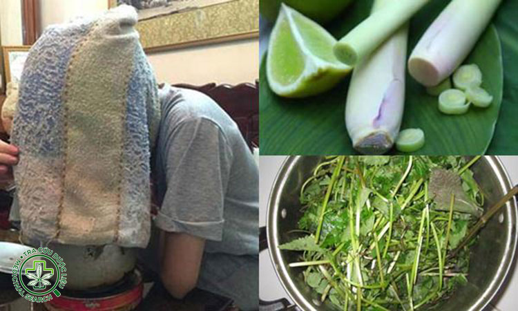 Xông hơi bằng lá kinh giới khi bị cảm nắng 1